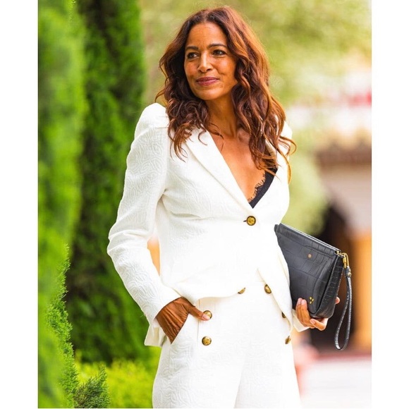 NWT $795 Smythe Jacquard Cutaway Cotton Blazer in White - size 12! - Picture 10 of 10